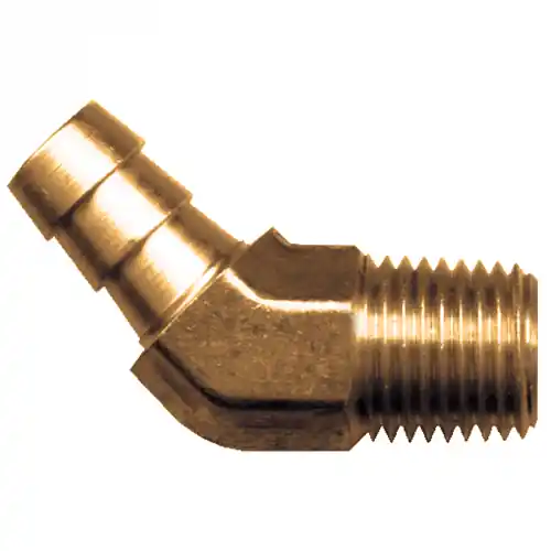 Brass 45 Elbow HBarb; 1/4x1/8 MPT