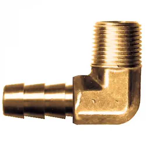 Brass 90 Elbow HBarb; 3/8x3/8 MPT