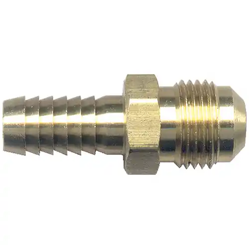 Brass 45 SAE Hose Barb; 3/8x3/8 M Flare