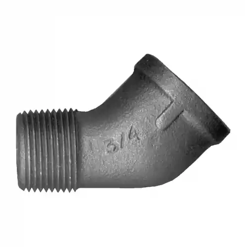 Black Iron 45 Elbow; 1MPT x 1FPT