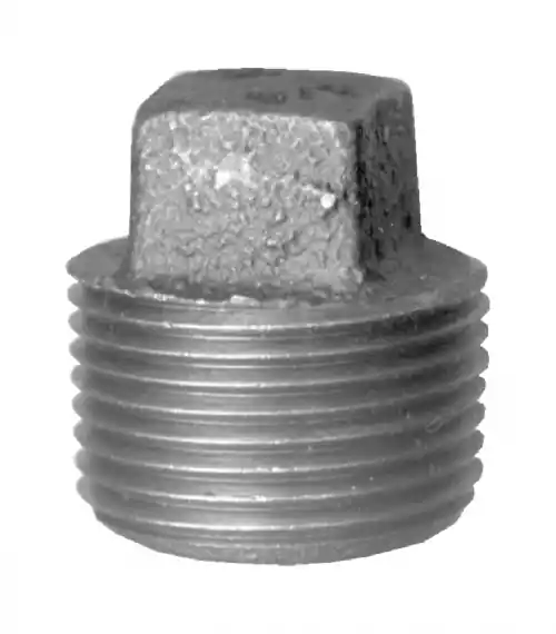 Black Iron Square Head Plug; 4MPT