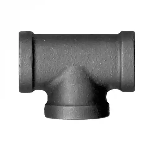 Black Iron Tee; 1-1/2x1-1/2x3/4FPT