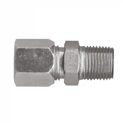Steel Flareless Adaptor; 5/8x1/2 MPT