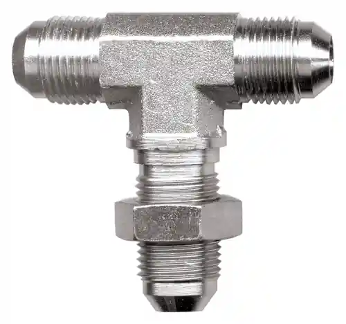Steel Blkhd Tee; 3/8 MJIC