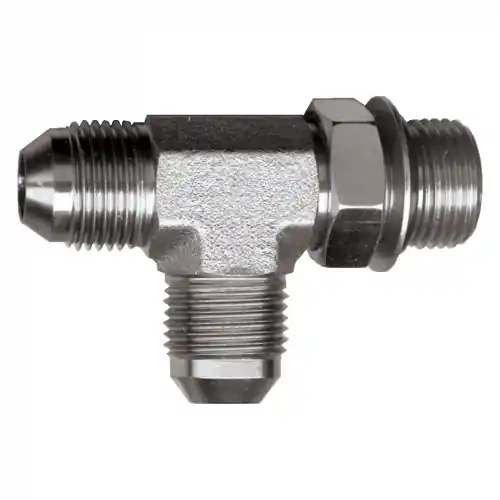 Steel Tee; 1-5/16-12ORBx1-1/4MJICx1-1/4MJIC