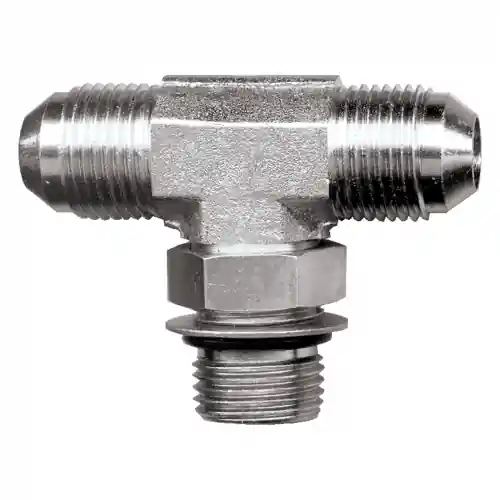 Steel MJIC Tee; 1/2MJICx3/4-16 ORB
