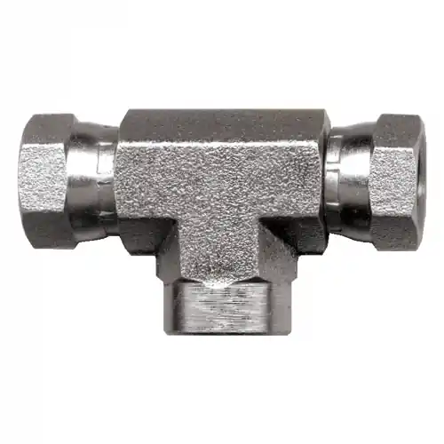 Steel Tee; 1/2NPSMx1/2FPT