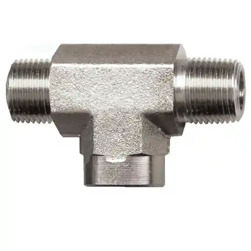 Steel Tee; 3/4MPT x 3/4MPT x 3/4FPT