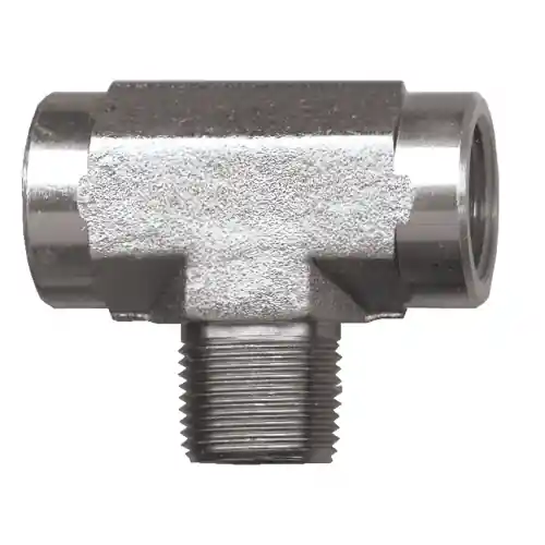 Steel Tee; 1/2FPT x 1/2FPT x 1/2MPT