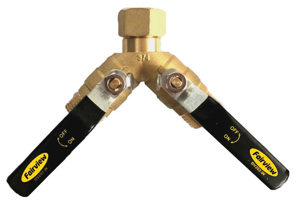 Ball Valve Y Splitter; FWHxMWH