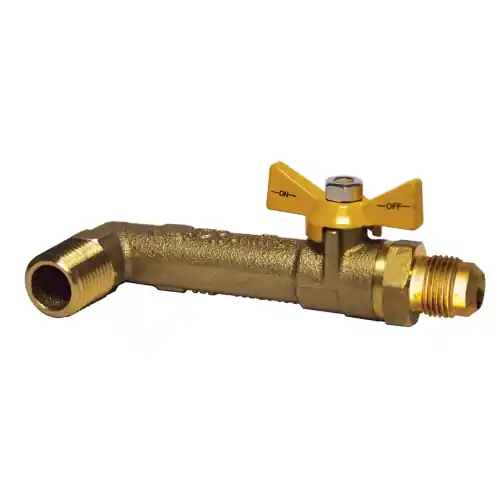 Utility Ball Valve 90 Elbow; 3/8FLx1/2MPT
