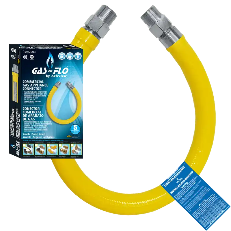 Movable Gas Connector Kit; 1 MPT x 4FT