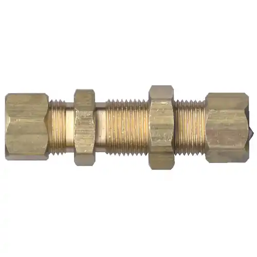 Brass Comp Bulkhead Union; 1/4