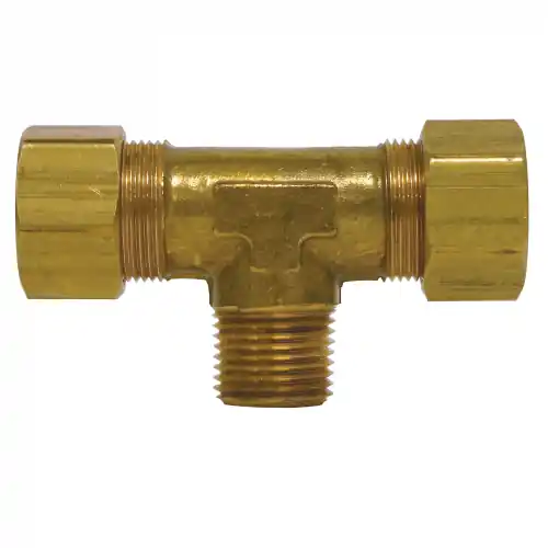 Brass Comp Tee; 3/8x1/4 MPT