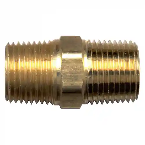 Brass Hex Nipple; 3/4 MPT