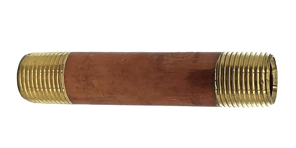Red Brass Pipe Nipple; 3/4 MPT x 2-1/2in