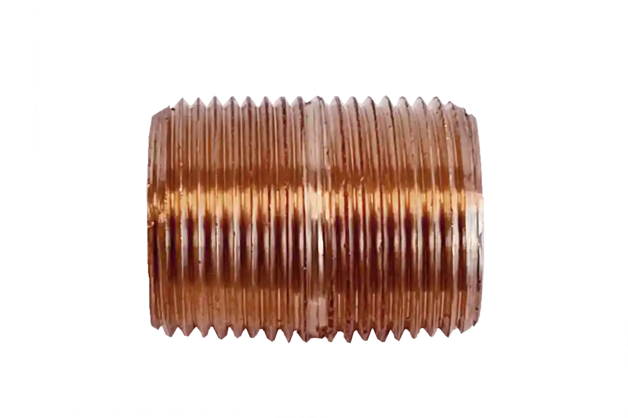 Red Brass Close Nipple; 3/4 MPT