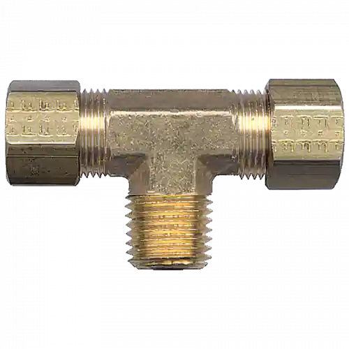 Comp Tee; 3/8 Poly Tubex1/4 MPT