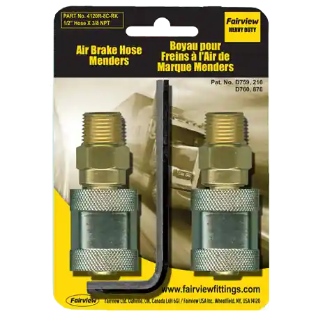 AB Hose Repair Kit; 3/8x3/8MPT; (2pcs)