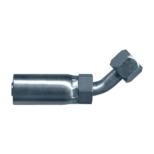 R7/R8/R18 Hose End; 45Elb; 3/8IDx3/8FJIC