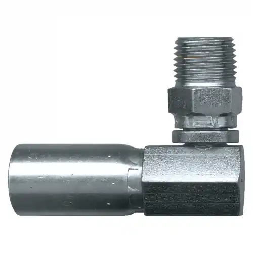 U Series Crimp End; 90Elbow; 3/8ID x3/8MPTSW