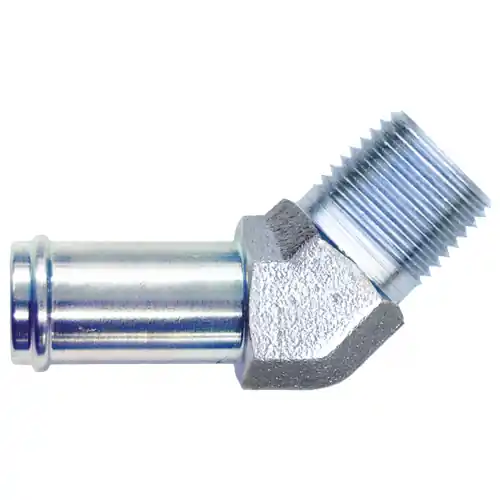 Steel Hose Insert 45Elbow; 3/4 x 3/4 MPT