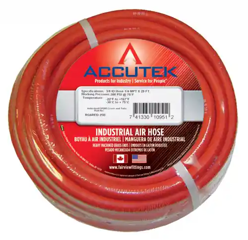 3/8 ID Nitrile Assy; Red; 250PSI; 3/8MPT x 50ft
