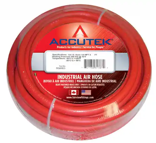 3/8 ID EPDM Assy; Red; 250PSI; 1/4MPT x 50ft