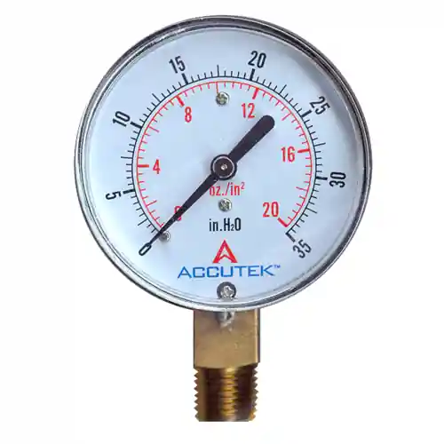 35in wc Gauge; 2.5in Face; 1/4MPT Stem Mnt