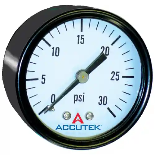 0-30PSI Dry Gauge; 2in Face; 1/4MPT CBM