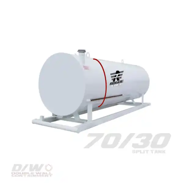 Meridian 4,595 Litre/ 1000 Gallon Double Wall 70/30 Split Utility Fuel Tank & Skid - 98110TS