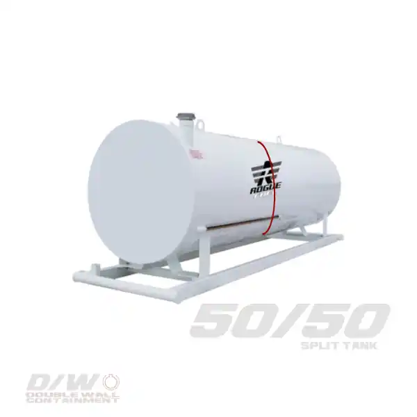 Meridian 4,595 Litre/ 1000 Gallon Double Wall 50/50 Split Utility Fuel Tank & Skid - 98111TS