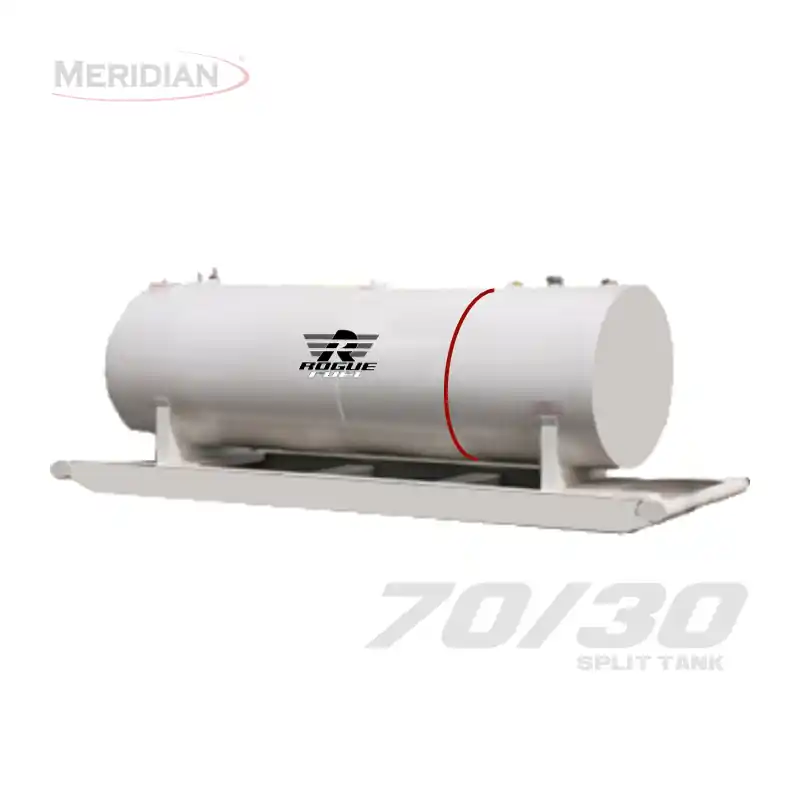 Meridian 4,595 Litre/ 1000 Gallon Double Wall 70/30 Split Fuel Tank & Skid, Fully Welded Saddle - 98108TS