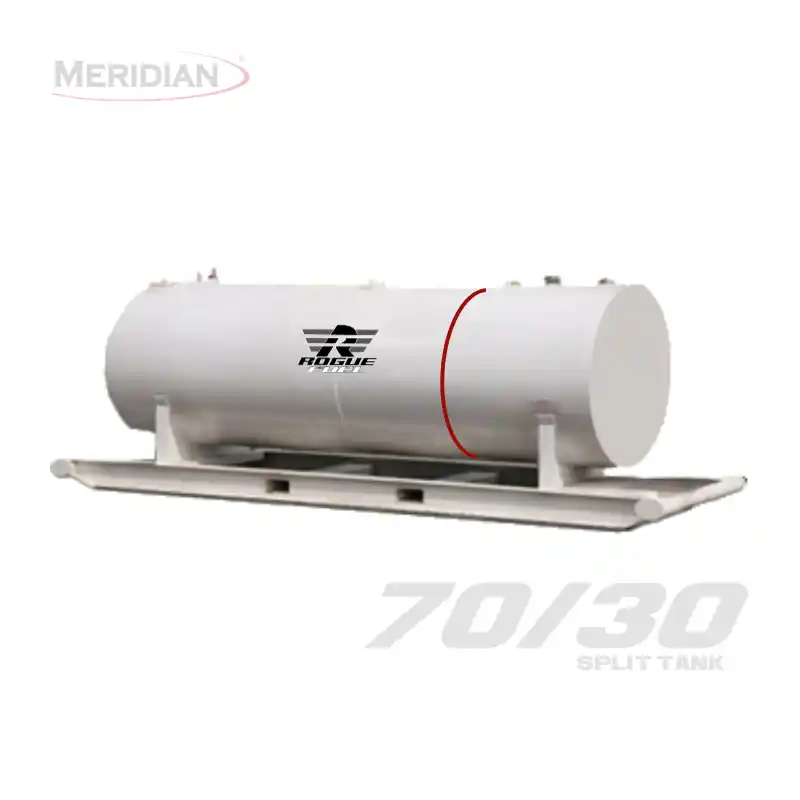 Meridian 4,595 Litre/ 1000 Gallon Double Wall 70/30 Split Fuel Tank & Skid, Fully Welded Saddle - 98108TSFP