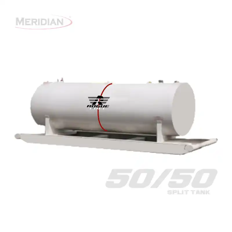 Meridian 4,595 Litre/ 1000 Gallon Double Wall 50/50 Split Fuel Tank & Skid, Fully Welded Saddle RF98109TS