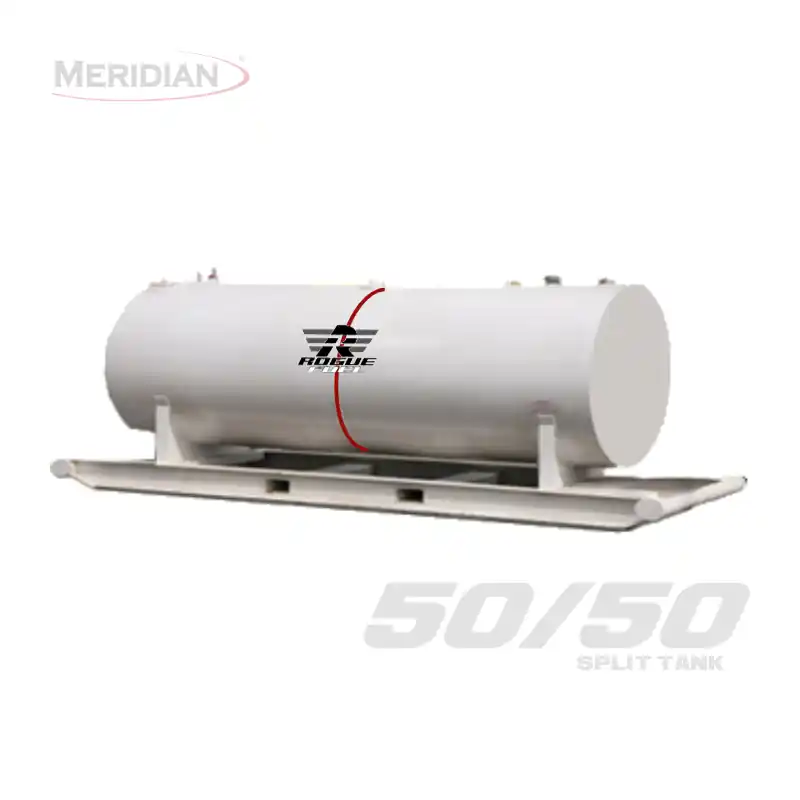 Meridian 4,595 Litre/ 1000 Gallon Double Wall 50/50 Split Fuel Tank & Skid, Fully Welded Saddle RF98109TSFP