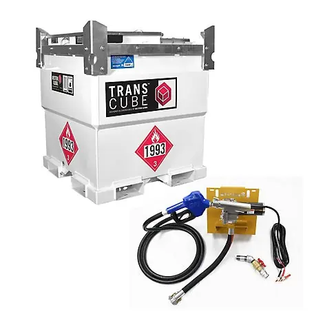 Western Global TRANSCUBE 264 US gal, (1,000L) Portable Fuel Tank 12V/15 GPM Package - 10TCG