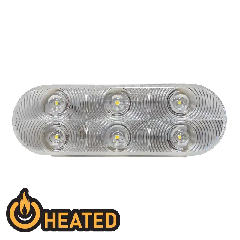 Uni-Bond Ligled2238H-6C Heated Led 6" Oval Signal Lamp - Clear