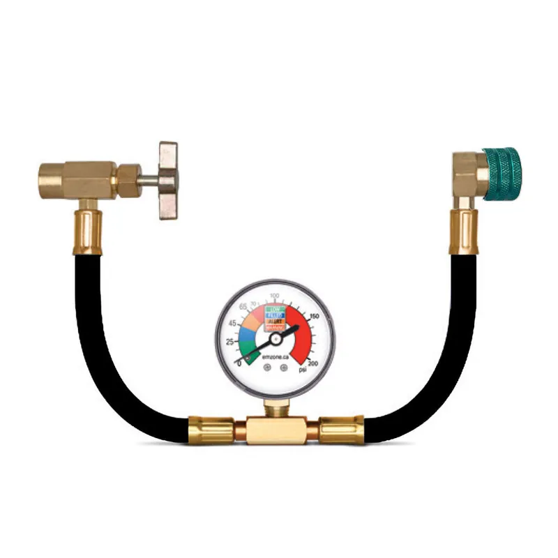 Emzone 1/2 Valve 1234yf A/C Recharge Hose with Gauge 13 / 33 cm 45763