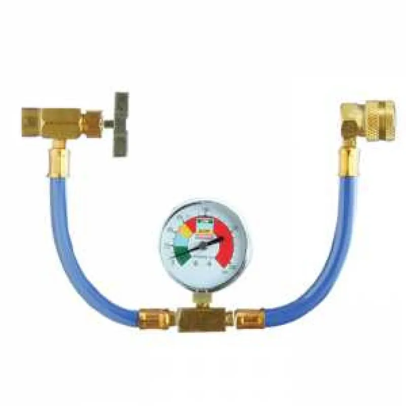 Emzone 1/2" Valve Recharge Hose w/ Gauge - 13" / 33 cm - 45715
