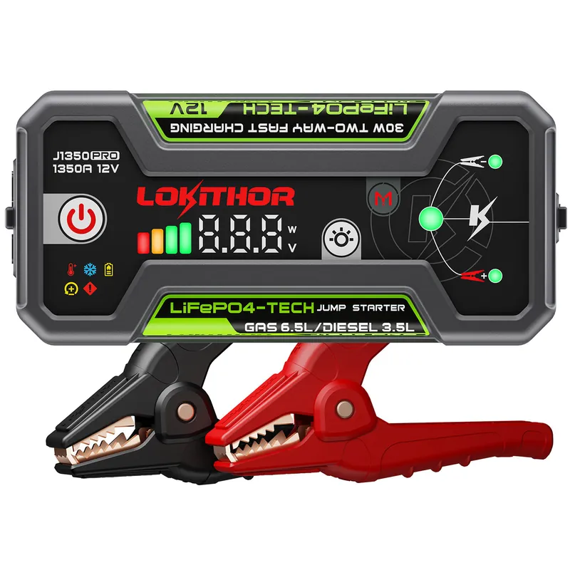 LOKITHOR Pro Jump Starter with LiFePO4 Safety Battery 1350Amp - J1350-PRO