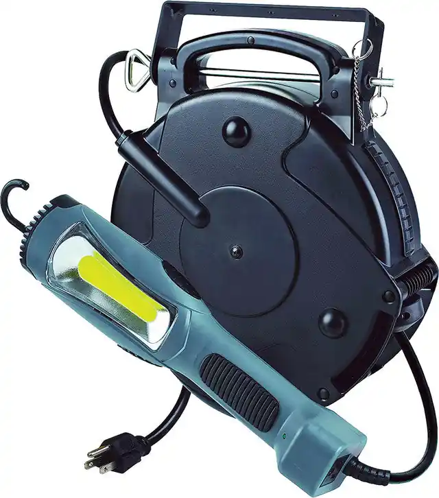 1,300 Lumens 14W Cob Led Work Light On Industrial Thermoplastic Reel, 50 Ft. 14/3 Sjt Cord - ALT-8150MM