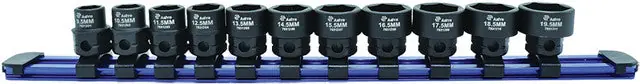 ASTRO PNEUMATIC - 11-Pc 3/8" Drive 1/2 Size Nano Impact Socket Set With 17Mm Outside Hex, 9.5Mm-19.5Mm - AST-78312