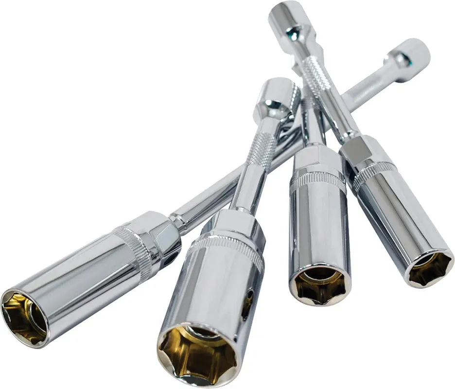 ASTRO PNEUMATIC - 4-Pc 3/8" Dr. 6 Pt. Magnetic Spark Plug Universal Extension Socket Set, 9/16" X 6", 5/8" (16Mm) X 6", 5/8" (16Mm) X 10", 13/16" X 6" - AST-94404