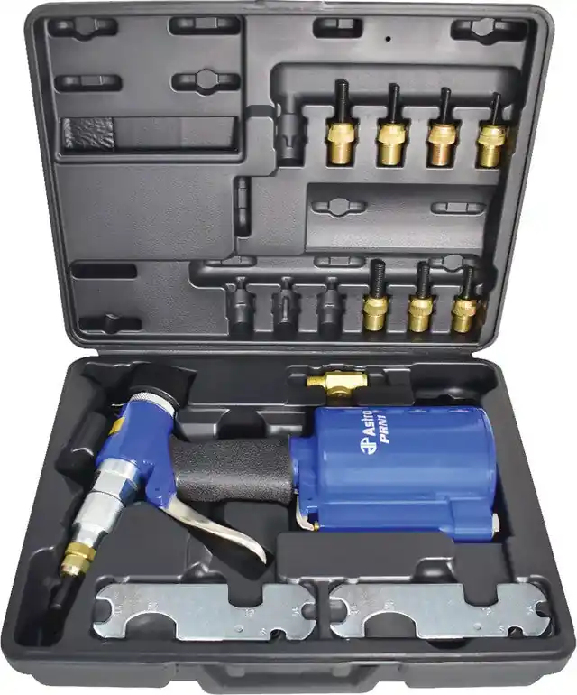 ASTRO PNEUMATIC - 3/8" Capacity Pneumatic Rivet Nut Setting Kit - Metric & Sae M4, M5, M6, M8, M10, 1/4", 5/16", 3/8" - AST-PRN1