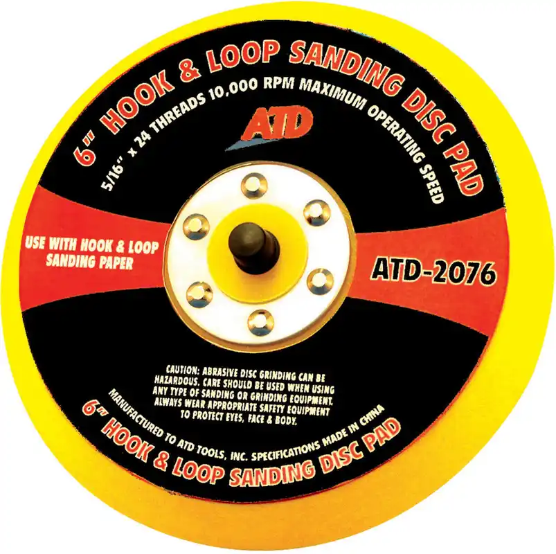 ATD - 6" Quick Change Sanding Disc Pad, Hook & Loop - ATD-2076