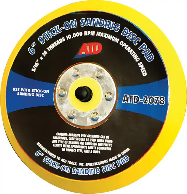 ATD - 6" Quick Change Sanding Disc Pad, Stick-On - ATD-2078