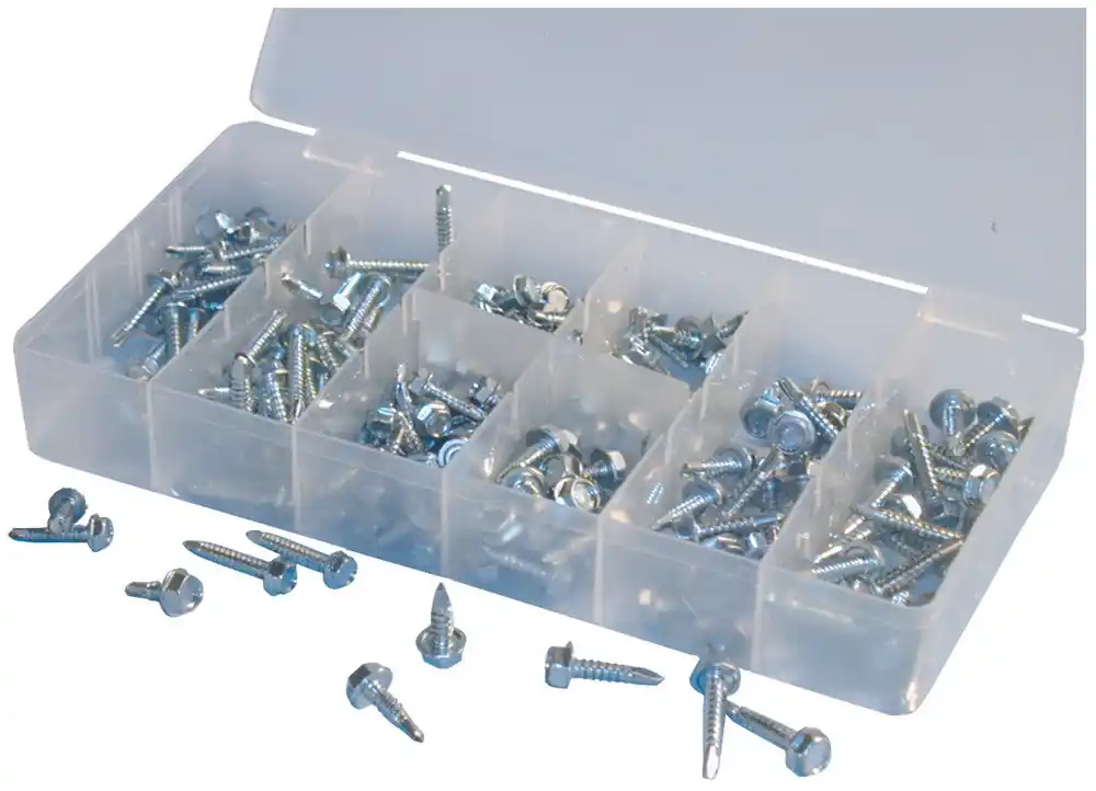ATD - 200Pc Hexwasher Head Self-Drilling Scr Assorttment - ATD-349