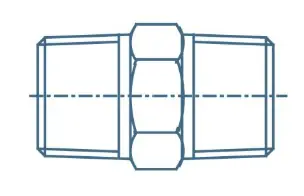 Sagola Brass Threaded Connector - Male to Male BSPT