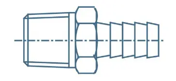 Sagola Brass Threaded Connector - Male to Barbed
